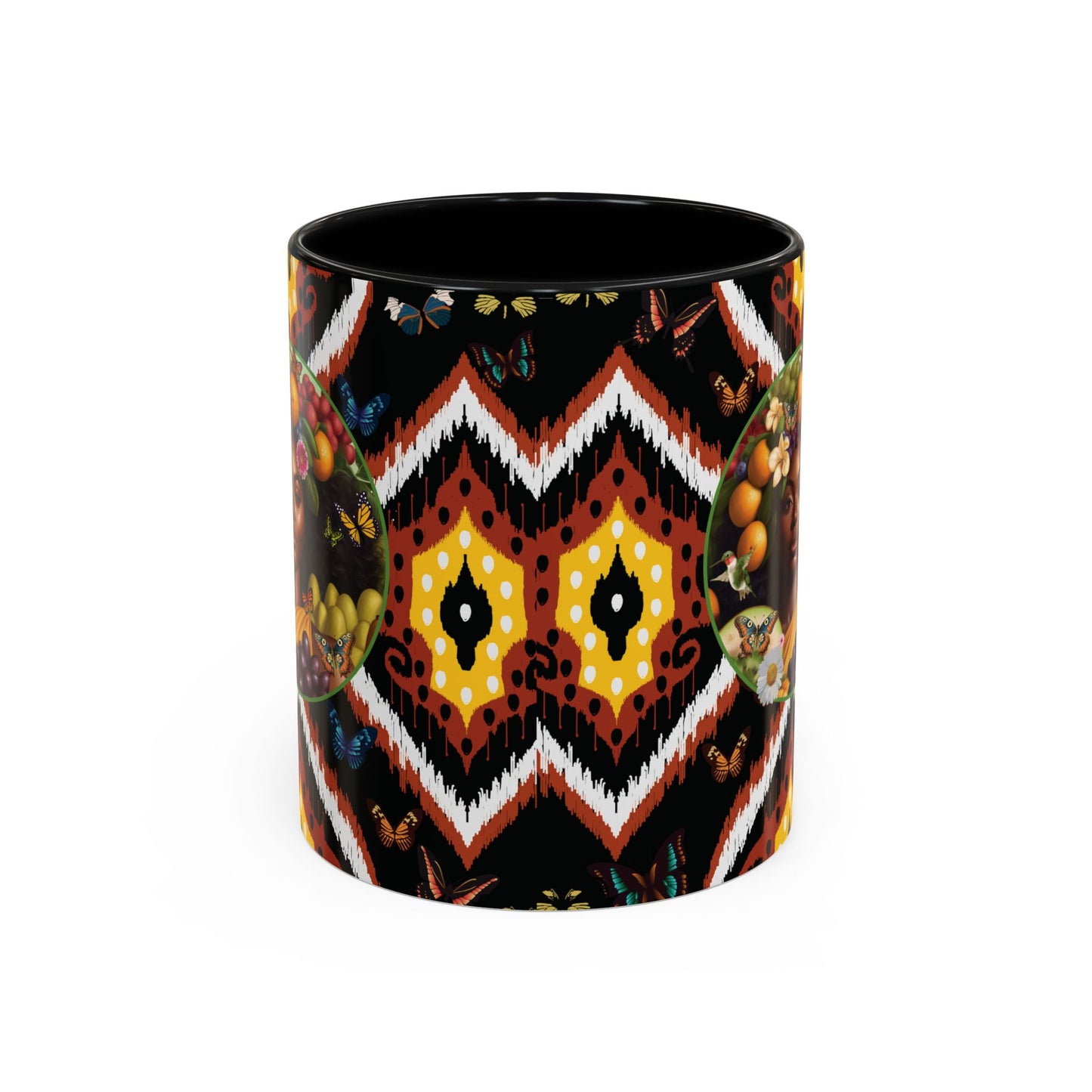 Organically Me A.1 Tribal Butterfly Plant Garden Vegan Ceramic Plant Mug with Black woman (11oz) 8 Color Combos