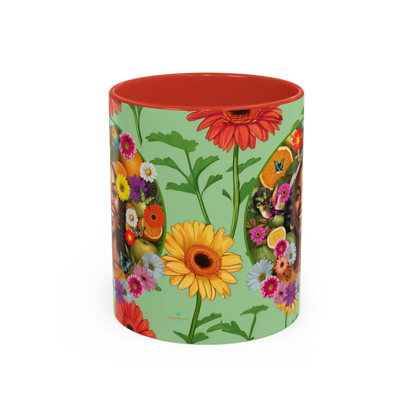 Organically Me A Joy Daisy Plant Garden Vegan Ceramic Plant Mug with Black woman (11oz) 8 Color Combos