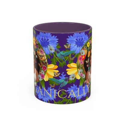 100% Organic Blue Gwen Plant Garden Vegan Ceramic Plant Mug with (11 or 15 oz) 8 Color Combos