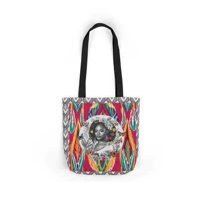 100% Me Ikat Laney Locs Garden-themed 13" tote bag, purse, workout bag, yoga bag with Black Women