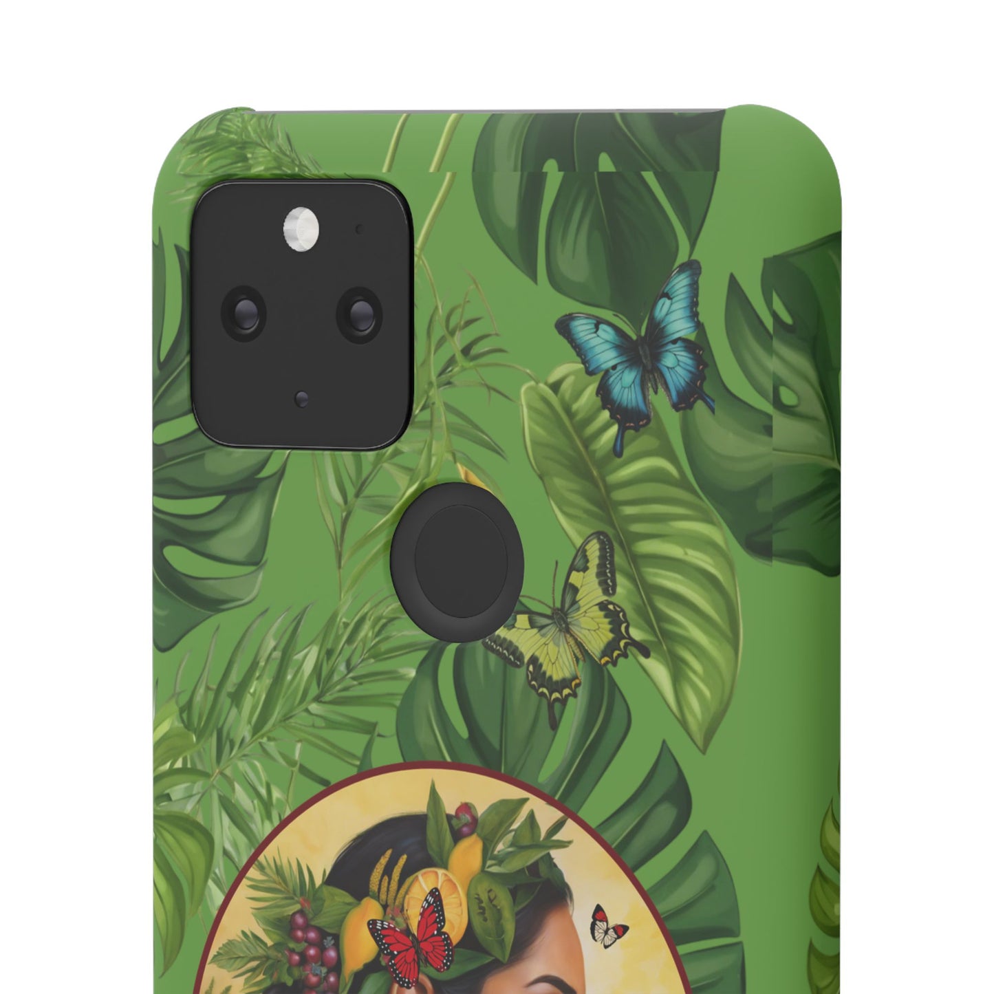 Organically Me A Monstera Butterfly Garden Snap Phone Case with Woman, Veggie Chic for Androids and iPhone models
