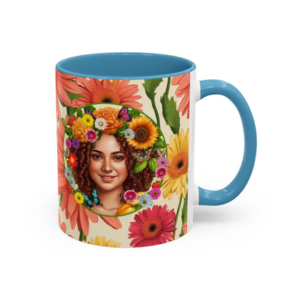 100% Organic Daisy Joy2 Plant Garden Vegan Ceramic Plant Mug Double Sided (11oz) 8 Color Combos