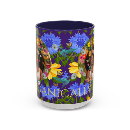 100% Organic Blue Gwen Plant Garden Vegan Ceramic Plant Mug with (11 or 15 oz) 8 Color Combos