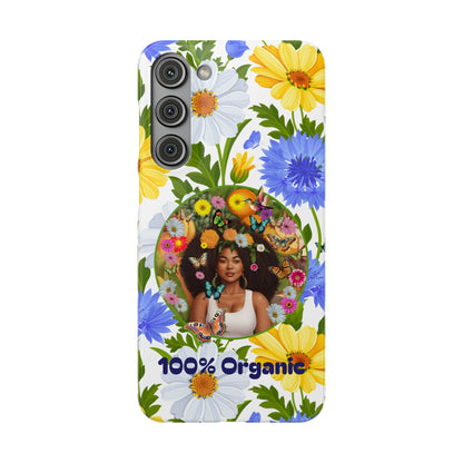 100% Organic Purple Plant Garden Snap Phone Case with Black Woman, for iPhone and Android