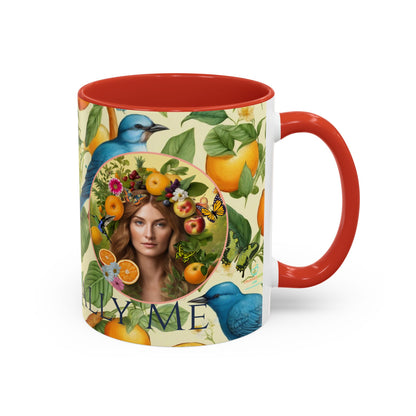 Organically Me A Lemon Bluebird Leda Plant Garden Vegan Ceramic Plant Mug with Black woman (11oz) 8 Color Combos