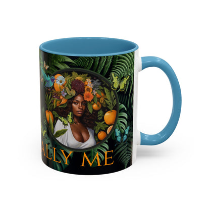100% Organic A Fern Monstera Plant Garden Vegan Ceramic Plant Mug with Black woman (11oz) 8 Color Combos