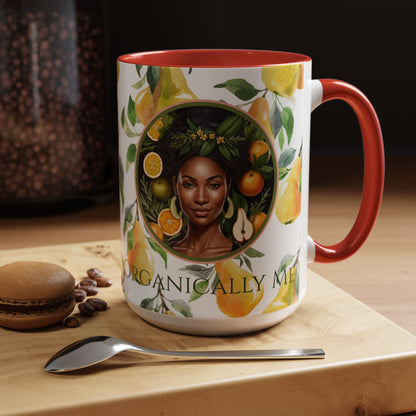 Organically Me Yellow Pear Plant Garden Vegan Ceramic Plant Mug with Black woman (11oz) 8 Color Combos