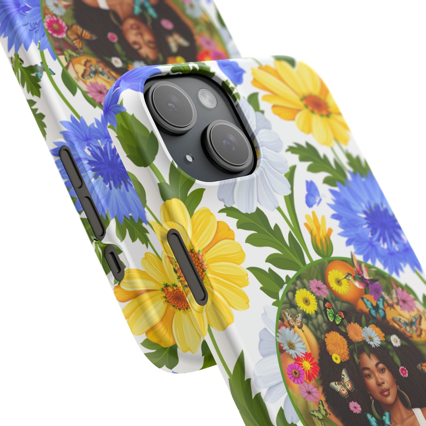 100% Organic Purple Plant Garden Snap Phone Case with Black Woman, for iPhone and Android