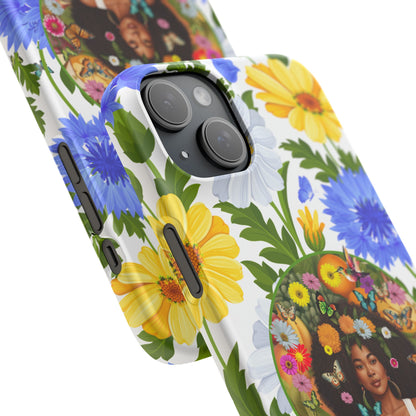 100% Organic Purple Plant Garden Snap Phone Case with Black Woman, for iPhone and Android