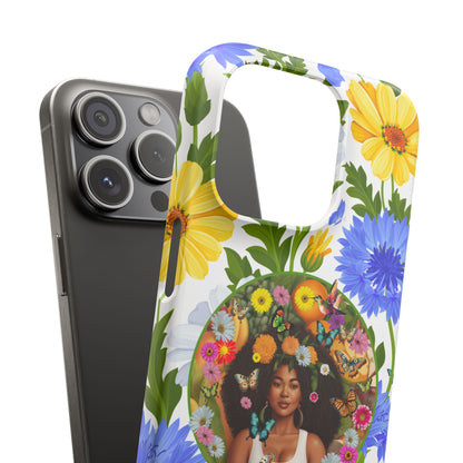 100% Organic Purple Plant Garden Snap Phone Case with Black Woman, for iPhone and Android
