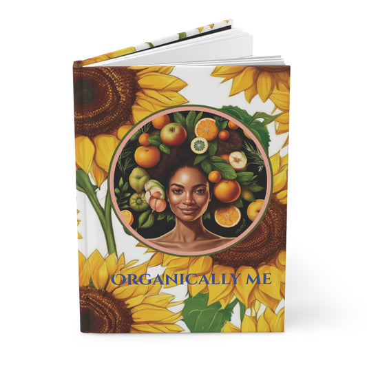 Organically Me Sunflower Plant, Garden & Vegan Hardcover Journal, Matte 150 pages, Black women