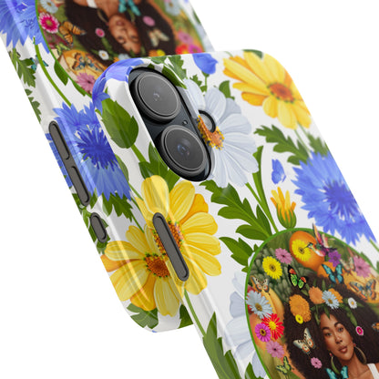 100% Organic Purple Plant Garden Snap Phone Case with Black Woman, for iPhone and Android