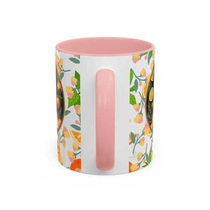 Organically Me Pink and Green Plant Garden Vegan Ceramic Plant Mug with Black woman (11oz) 8 Color Combos