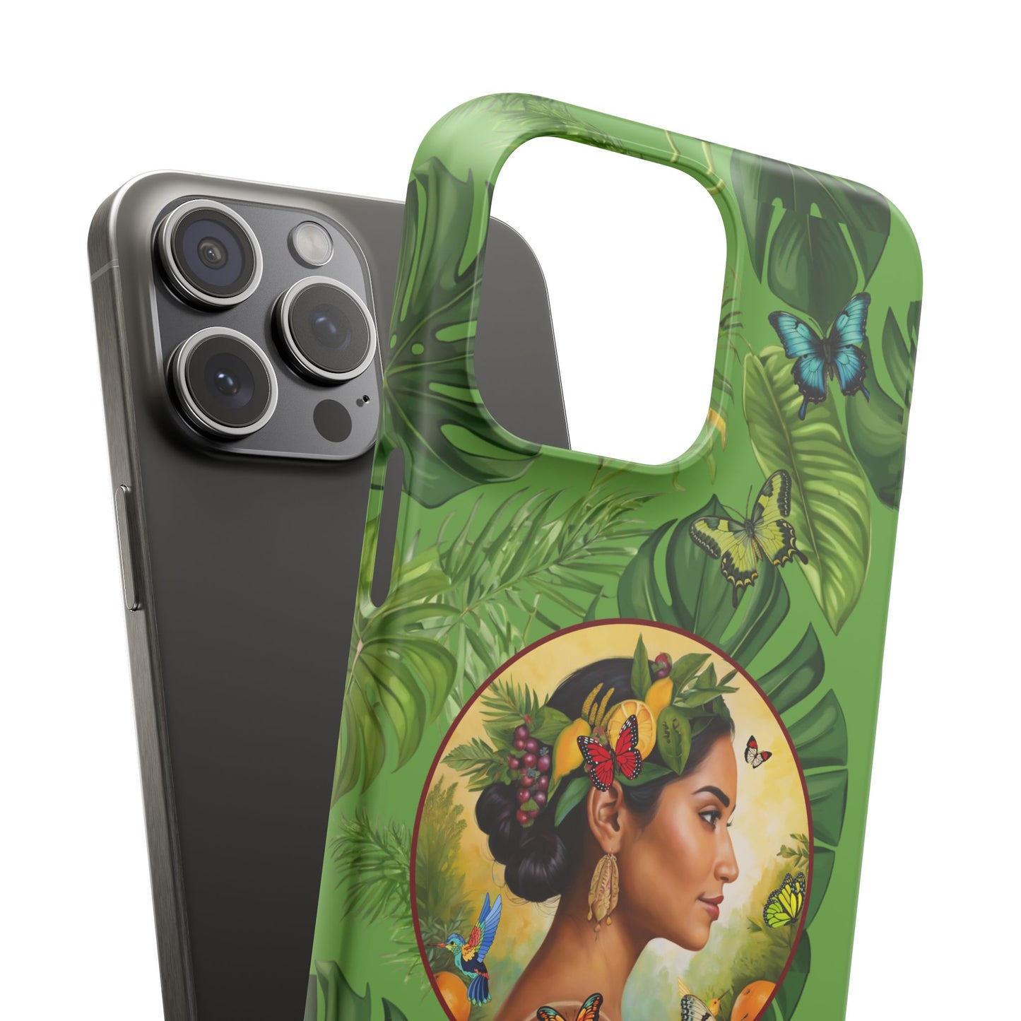 Organically Me A Monstera Butterfly Garden Snap Phone Case with Woman, Veggie Chic for Androids and iPhone models