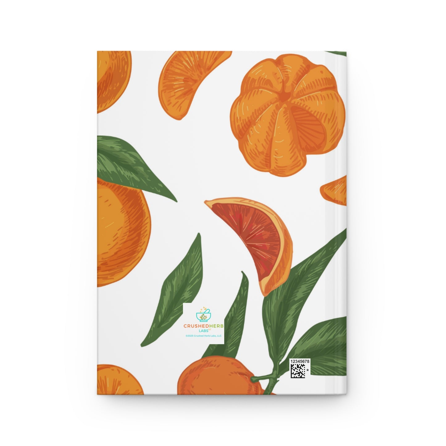 100% Organic Orange Plant, Garden & Vegan Hardcover Journal, Matte 150 pages, Black women