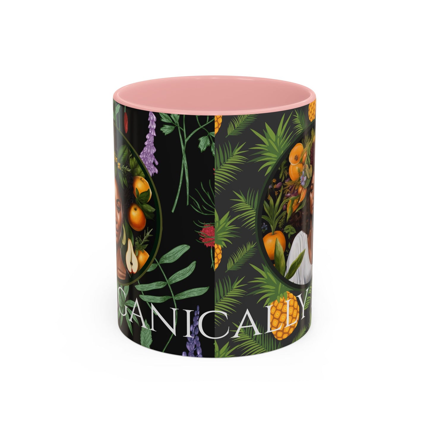 Organically Me A Pineapple Plant Garden Vegan Ceramic Plant Mug with Black woman (11oz)