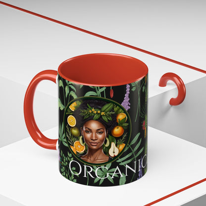 Organically Me A Pineapple Plant Garden Vegan Ceramic Plant Mug with Black woman (11oz)