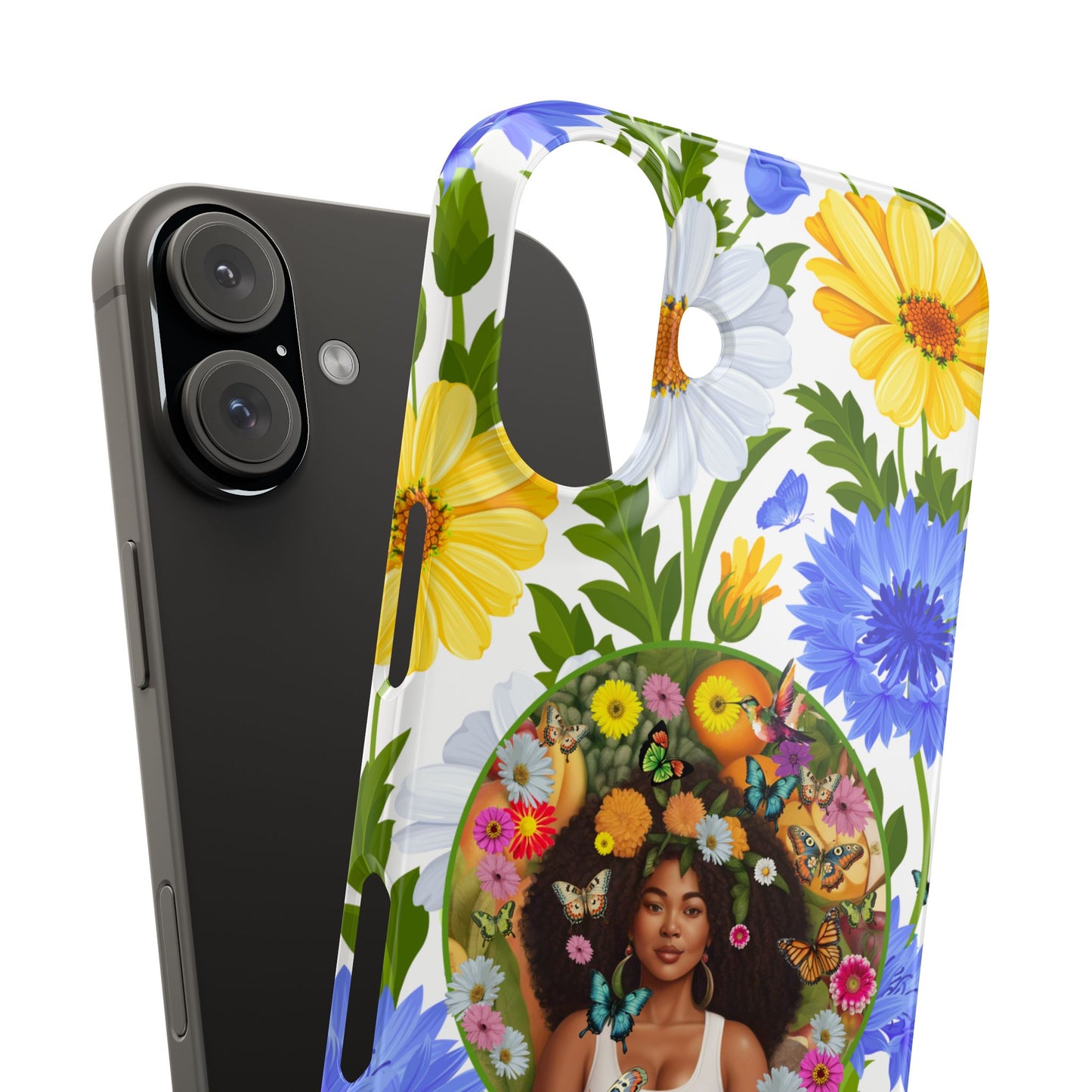 100% Organic Purple Plant Garden Snap Phone Case with Black Woman, for iPhone and Android