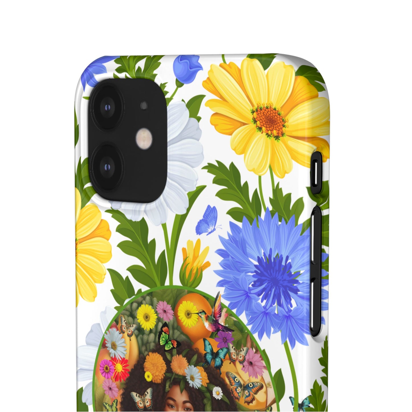 100% Organic Purple Plant Garden Snap Phone Case with Black Woman, for iPhone and Android