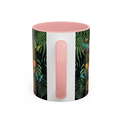 100% Organic A Fern Monstera Plant Garden Vegan Ceramic Plant Mug with Black woman (11oz) 8 Color Combos