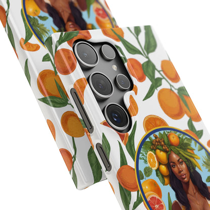 100% Organic Orange Plant Garden Snap Phone Case with Black Woman, Veggie Chic for Androids and iPhone models