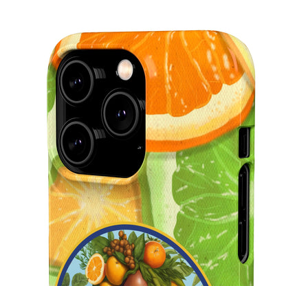 Organically Me Citrus Fruits Garden Snap Phone Case with Black Woman, Veggie Chic for Androids and iPhone models