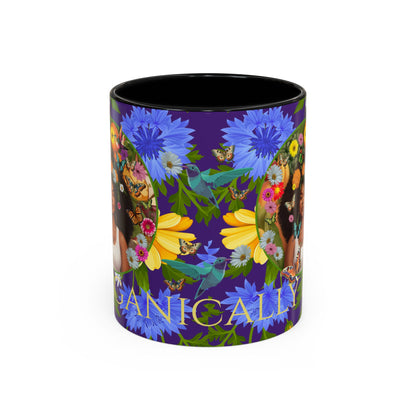 100% Organic Blue Gwen Plant Garden Vegan Ceramic Plant Mug with (11 or 15 oz) 8 Color Combos