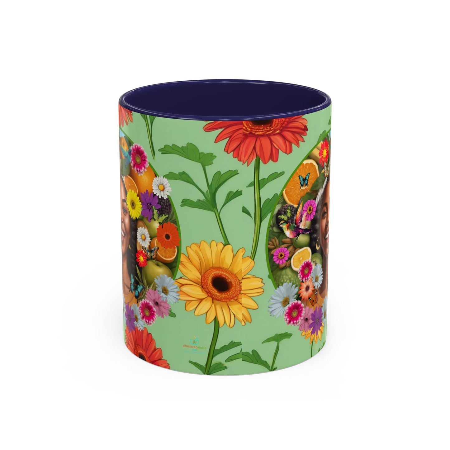 Organically Me A Joy Daisy Plant Garden Vegan Ceramic Plant Mug with Black woman (11oz) 8 Color Combos