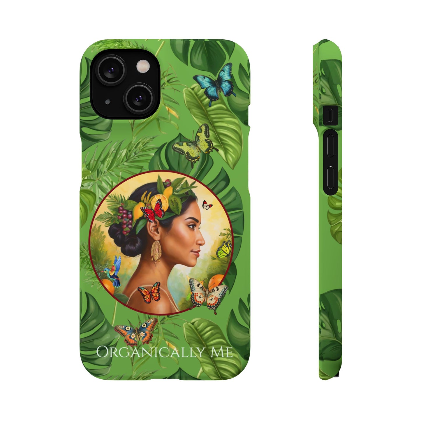 Organically Me A Monstera Butterfly Garden Snap Phone Case with Woman, Veggie Chic for Androids and iPhone models