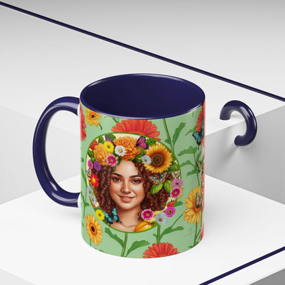 100% Organic Daisy Joy2 Plant Garden Vegan Ceramic Plant Mug Double Sided (11oz) 8 Color Combos