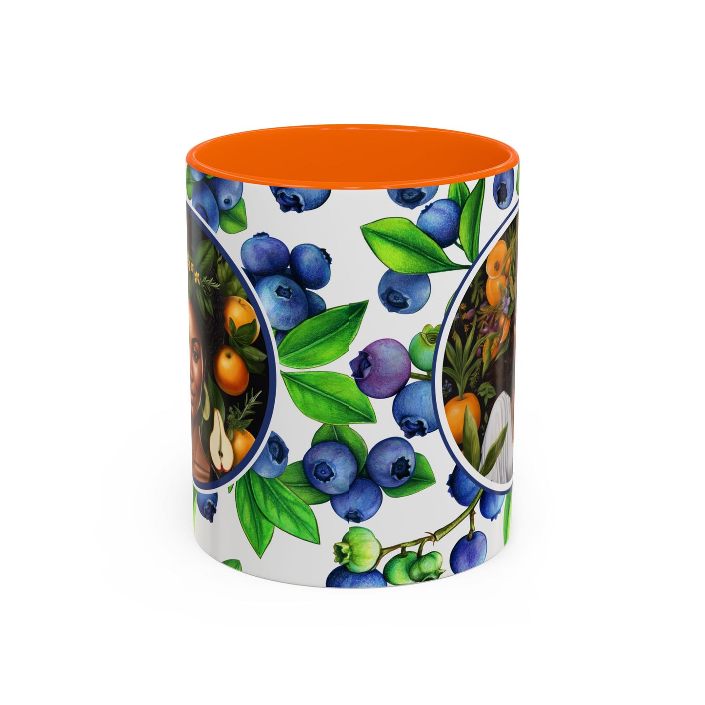 Organically Me Blueberry Plant Garden Vegan Ceramic Plant Mug with Black woman (11oz) 8 Color Combos