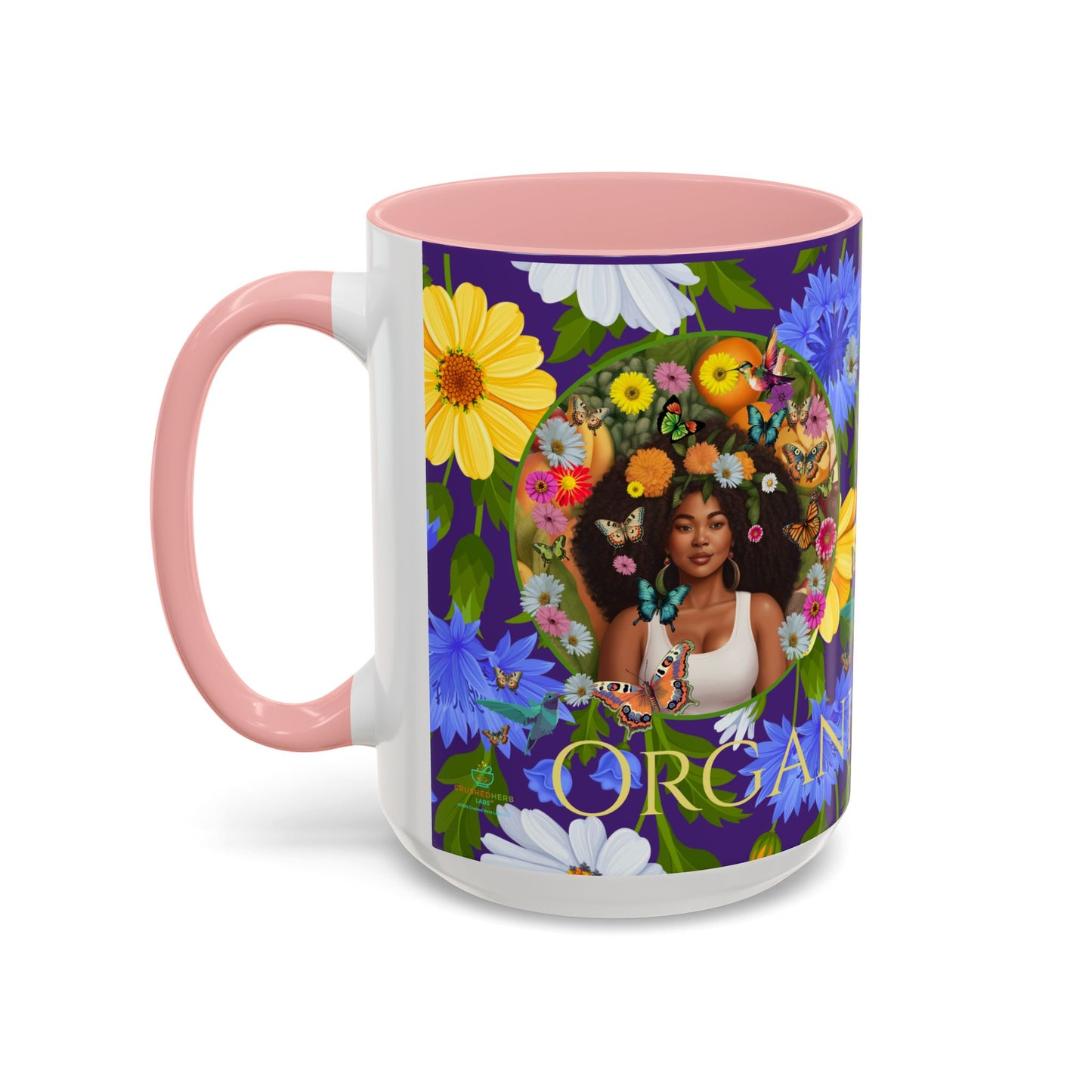 100% Organic Blue Gwen Plant Garden Vegan Ceramic Plant Mug with (11 or 15 oz) 8 Color Combos