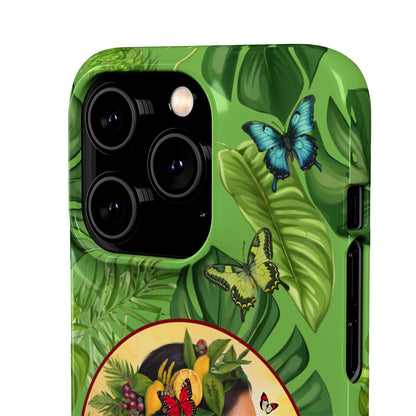 Organically Me A Monstera Butterfly Garden Snap Phone Case with Woman, Veggie Chic for Androids and iPhone models