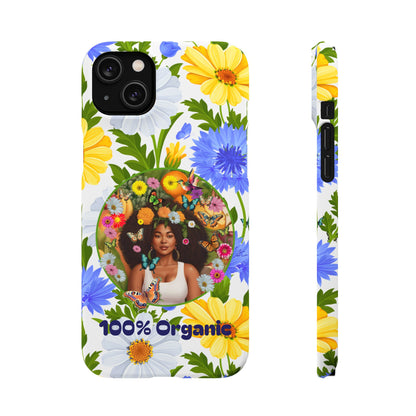 100% Organic Purple Plant Garden Snap Phone Case with Black Woman, for iPhone and Android