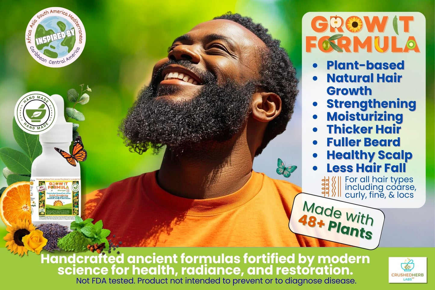 48+ Super Plant-Powered GrowIt! Formula Hair, Eyebrow, Edges, Beard & Mustache Oil 2oz