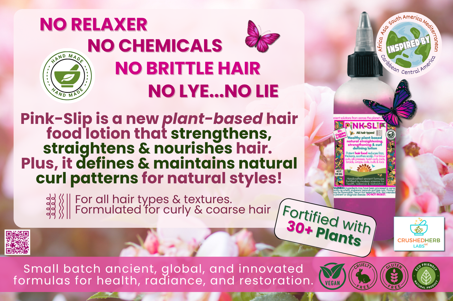 Pink Slip: Plant-Based Straightening, Strengthening, Curl Defining Lotion & Potent Hair Food...NO LYE!