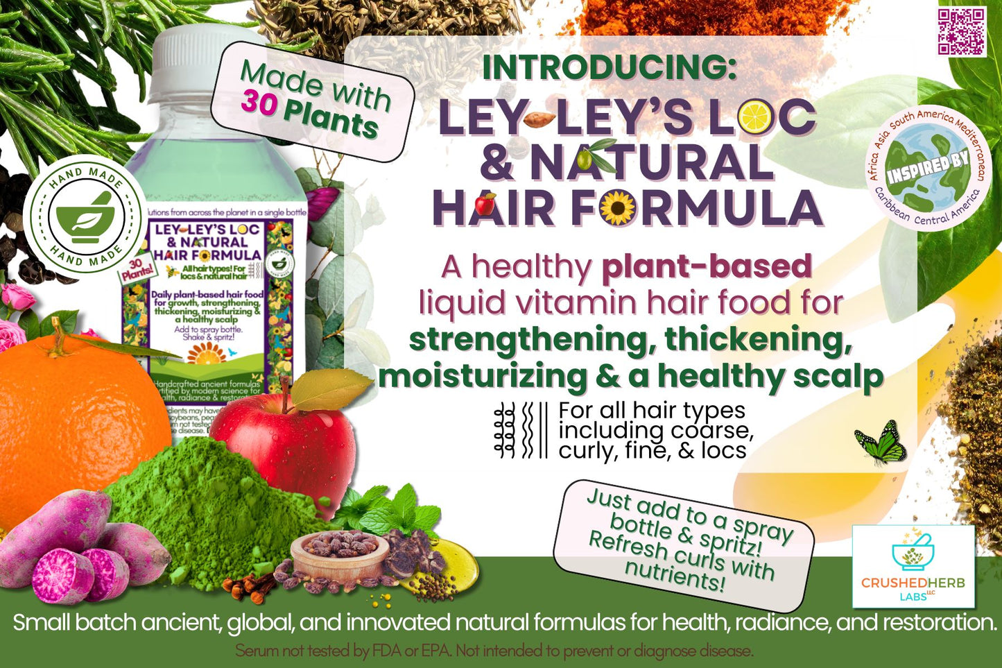 Leyley's Loc & Natural Hair Formula: A Liquid Hair Vitamin Food to Thicken, Refresh & Strengthen Locs, Braids & Natural Curls