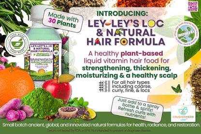Leyley's Loc & Natural Hair Formula: A Liquid Hair Vitamin Food to Thicken, Refresh & Strengthen Locs, Braids & Natural Curls