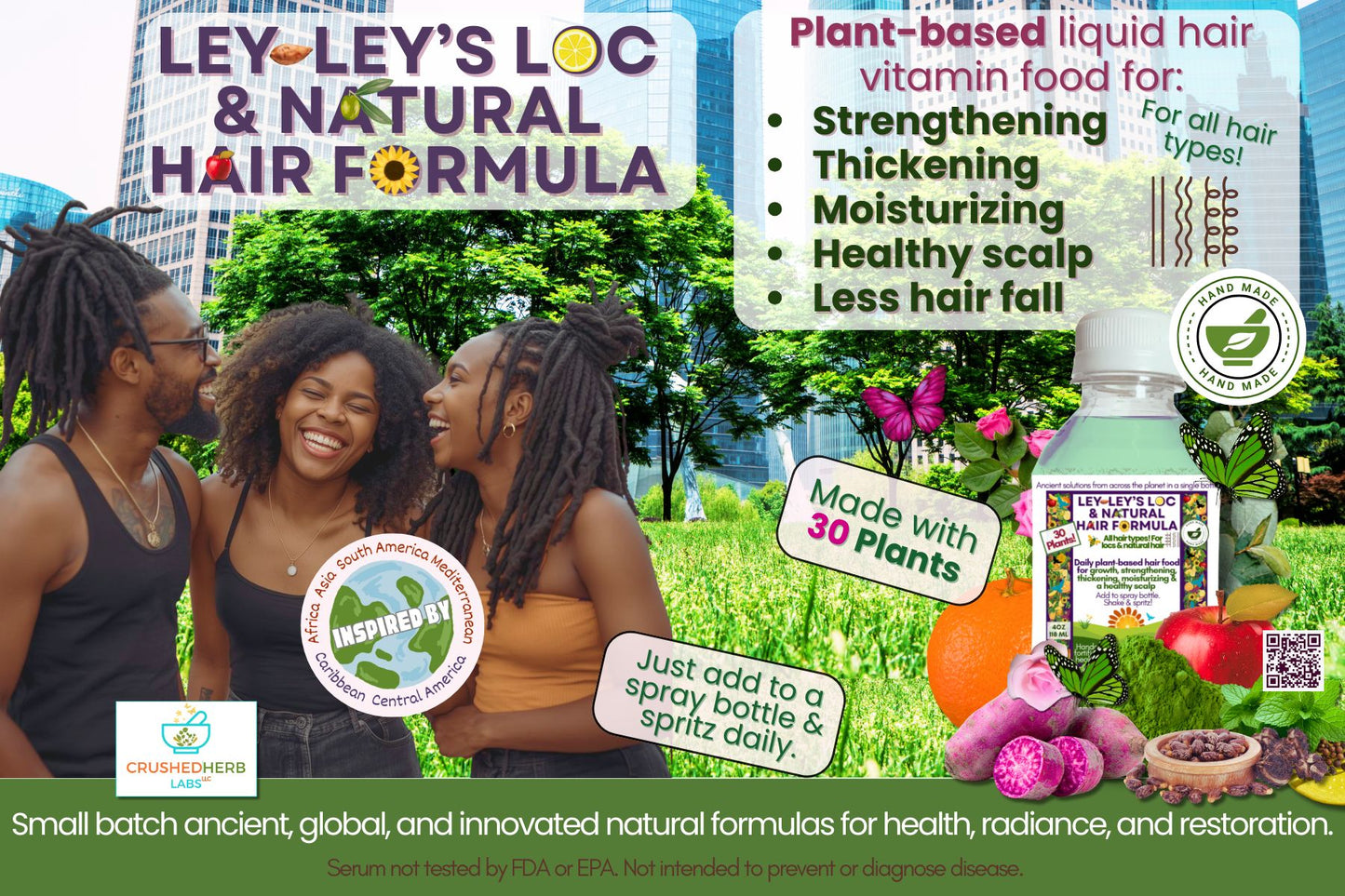 Leyley's Loc & Natural Hair Formula: A Liquid Hair Vitamin Food to Thicken, Refresh & Strengthen Locs, Braids & Natural Curls
