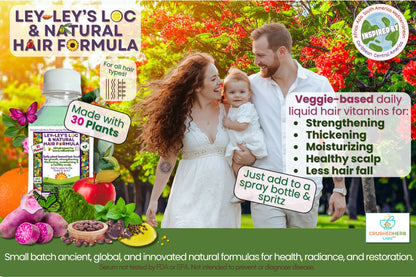 Leyley's Loc & Natural Hair Formula: A Liquid Hair Vitamin Food to Thicken, Refresh & Strengthen Locs, Braids & Natural Curls
