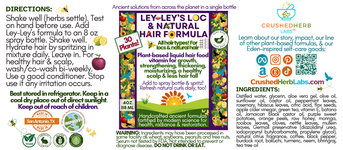 Leyley's Loc & Natural Hair Formula: A Liquid Hair Vitamin Food to Thicken, Refresh & Strengthen Locs, Braids & Natural Curls