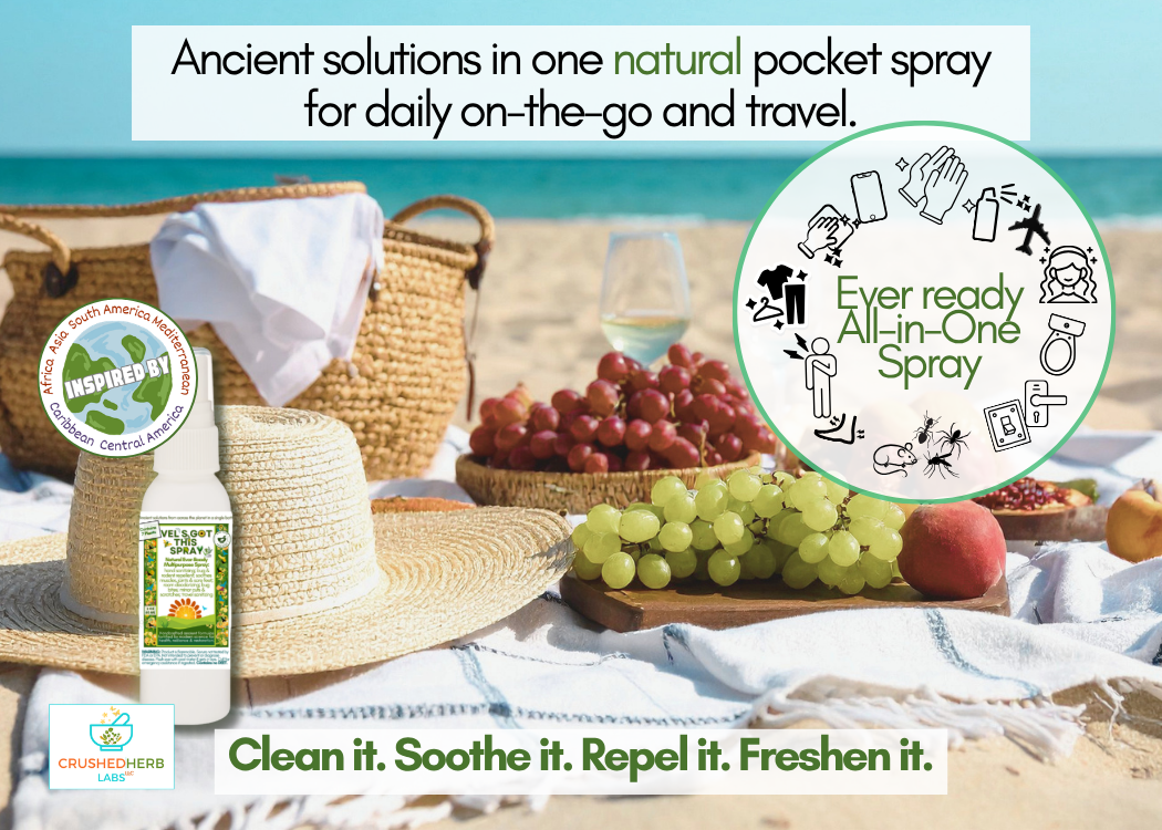 Vel's Got This Ever-Ready Pocket Travel Spray to Sanitize, Repel Bugs, Soothe Joints, Feet, & Cuts & Freshen Bodies & Rooms