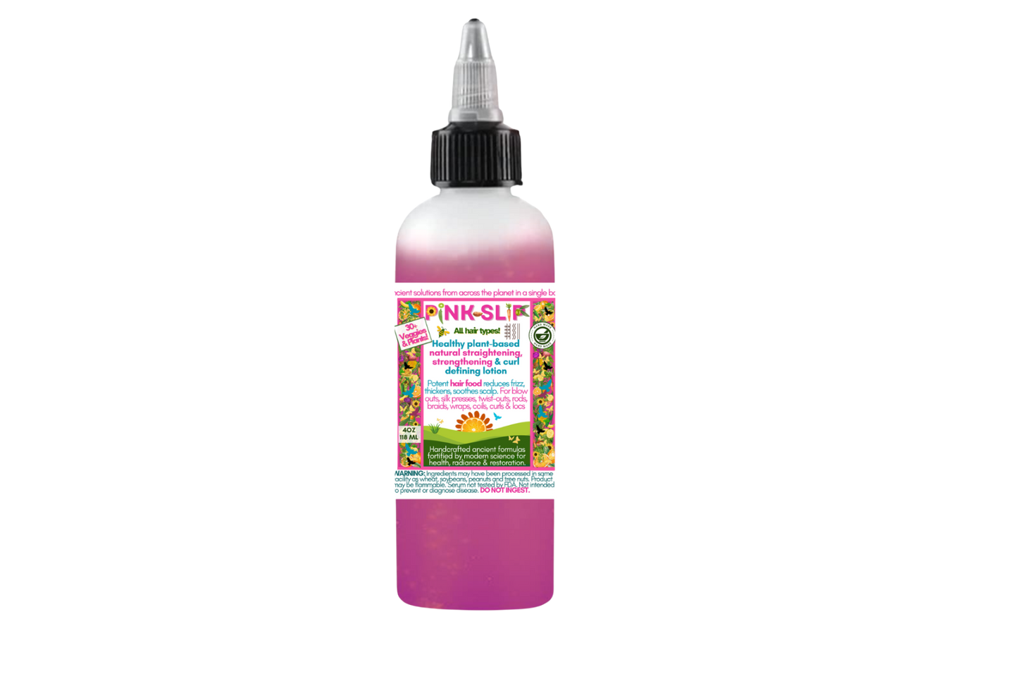Pink Slip: Plant-Based Straightening, Strengthening, Curl Defining Lotion & Potent Hair Food...NO LYE!
